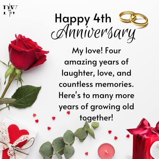 Emotional Happy 4th Wedding Anniversary Wishes For Husband