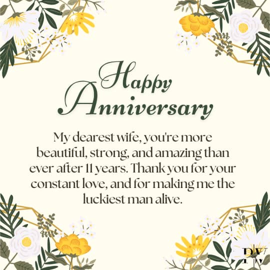 30+ Unique 11th Anniversary Wishes For Husband & Wife